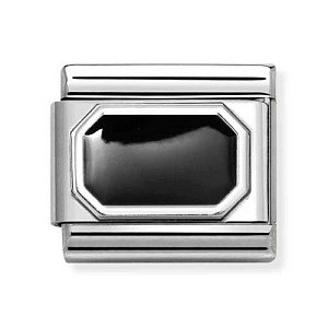 Silvershine Plate, Rettangolo arrotondato, nero