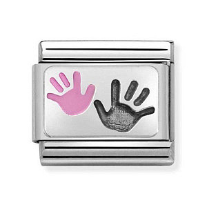 Silvershine Plate, Hände Eltern-Kind Pink