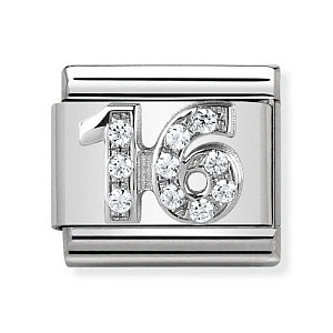 Silvershine Simboli, 16, CZ bianco