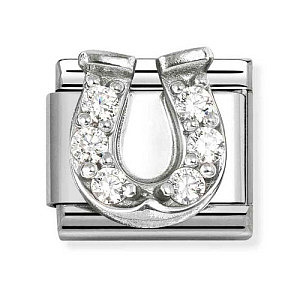 Silvershine Symbole, Hufeisen, CZ weiss