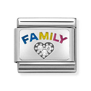 Silvershine Simboli, FAMILY con cuore CZ