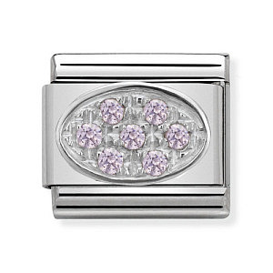 Silvershine Pave Oval, Rosa
