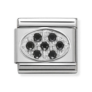 Silvershine Pave Ovale, Nero