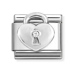 Silvershine Symboles, Cœur avec cadenas, ZC blanc