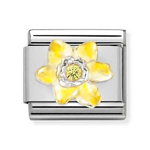 Silvershine Symbole, Narzisse mit gelbem CZ