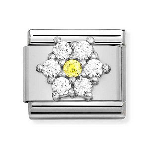 Silvershine Symboles, Fleur, blanc / jaune