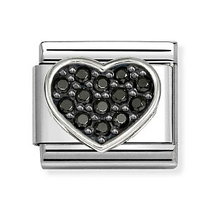 Silvershine Simboli, Cuore, CZ nero