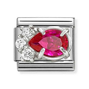 Silvershine Cz Facettiert, Tropfen, CZ rot