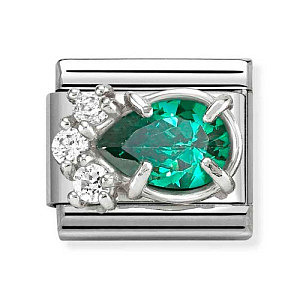 Silvershine Cz Facettiert, Tropfen, CZ grün
