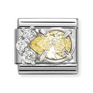 Silvershine CZ Sfaccettato, Goccia, CZ giallo