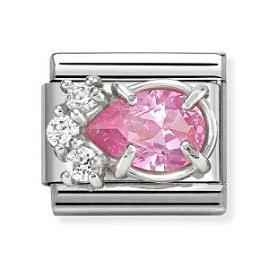 Silvershine Cz Facettiert, Tropfen, CZ rosa