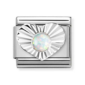 Silvershine Symbole, Herz, Opal weiss