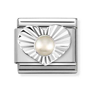 Silvershine Symbole, Herz, Perle weiss