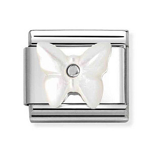 Silvershine Symbole, Schmetterling, Perlmutt, weiss