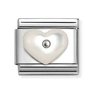 Silvershine Symbole, Herz, Perlmutt, weiss