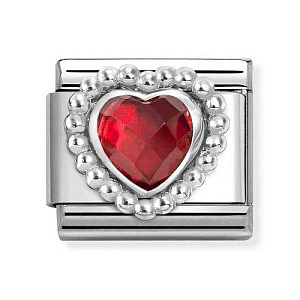 Silvershine ZC Facettes, Cœur, rouge