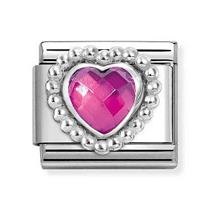 Silvershine ZC Facettes, Cœur, Fuchsia