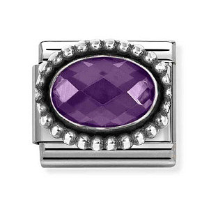 Silvershine CZ Sfaccettato, Violet, Vintage Look