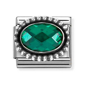 Silvershine ZC Facettes, Vert Emeraude, Vintage Look