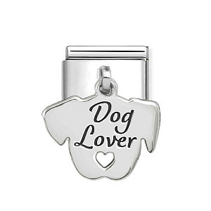 Silvershine Charms Simboli, Testa di cane, Dog lover