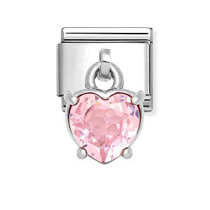 Silvershine Charm, Cœur, ZC rose