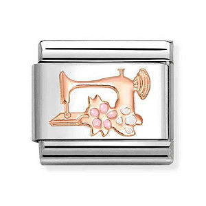 Rosegold Symbole, Nähmaschine mit Blumen