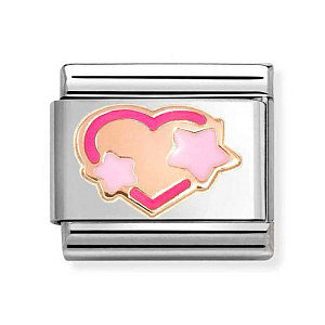 Rosegold Simboli, Cuore con stelle, rosa / fucsia