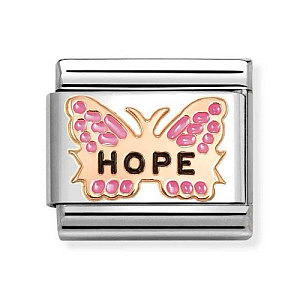 Rosegold Symboles, Papillon fuchsia, Hope