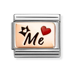 Rosegold Plate, Me, con il cuore rosso e la corona