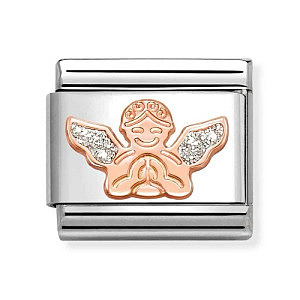 Rosegold Simboli, Angelo, Glitter bianco