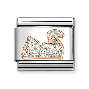 Rosegold Symboles, Chat, Glitter blanc