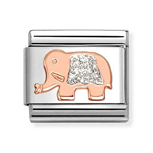 Rosegold Symboles, Éléphant, Glitter blanc
