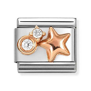 Rosegold Simboli, Stella, CZ bianco