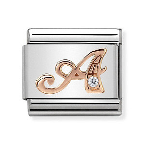Rosegold Buchstabe, Buchstabe A - Z, CZ weiss