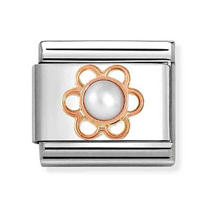 Rosegold Symboles, Fleur, Perle blanche