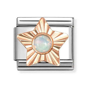 Rosegold Stone, Étoile diamantée, Opale blanc