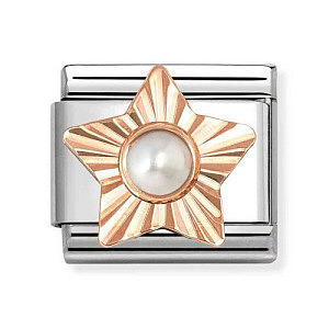 Rosegold Stone, Étoile diamantée, Perle blanche