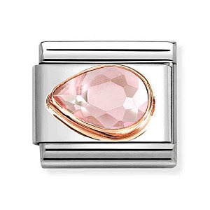 Rosegold ZC Facettes, Goutte à gauche, ZC rose