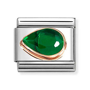 Rosegold ZC Facettes, Goutte à gauche, ZC vert
