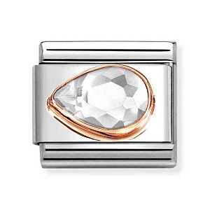 Rosegold ZC Facettes, Goutte à gauche, ZC blanc