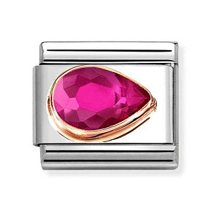 Rosegold ZC Facettes, Goutte à droite, ZC rouge