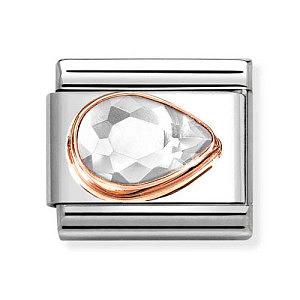 Rosegold ZC Facettes, Goutte à droite, ZC blanc
