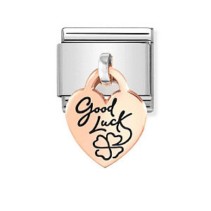 Rosegold Charm, Herz, Good Luck