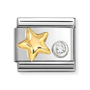 Gold&Silver Simboli, Stella, CZ bianco