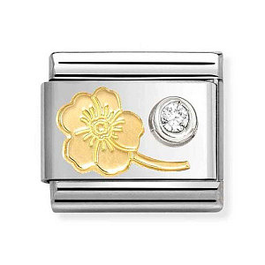 Gold&Silver Simboli, Miosotis, CZ bianco