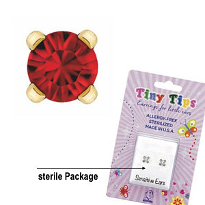 TinyTips, Tiffany Rubin, 3 mm, Chirurgenstahl vergoldet