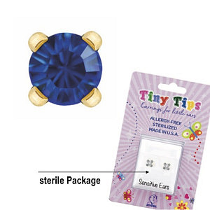 TinyTips, Tiffany Saphir, 3 mm, Chirurgenstahl vergoldet
