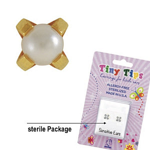 TinyTips, Mini Tiffany Perle, 3 mm, Chirurgenstahl vergoldet