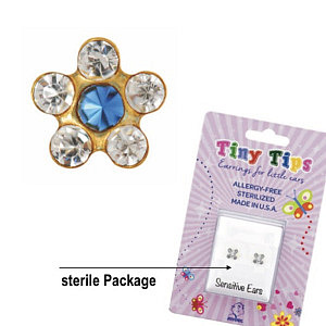 TinyTips, Daisy Saphir, 5 mm, Chirurgenstahl vergoldet