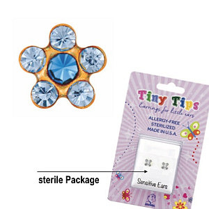 TinyTips, Daisy Saphir hell-Saphir, 5 mm, Chirurgenstahl vergoldet